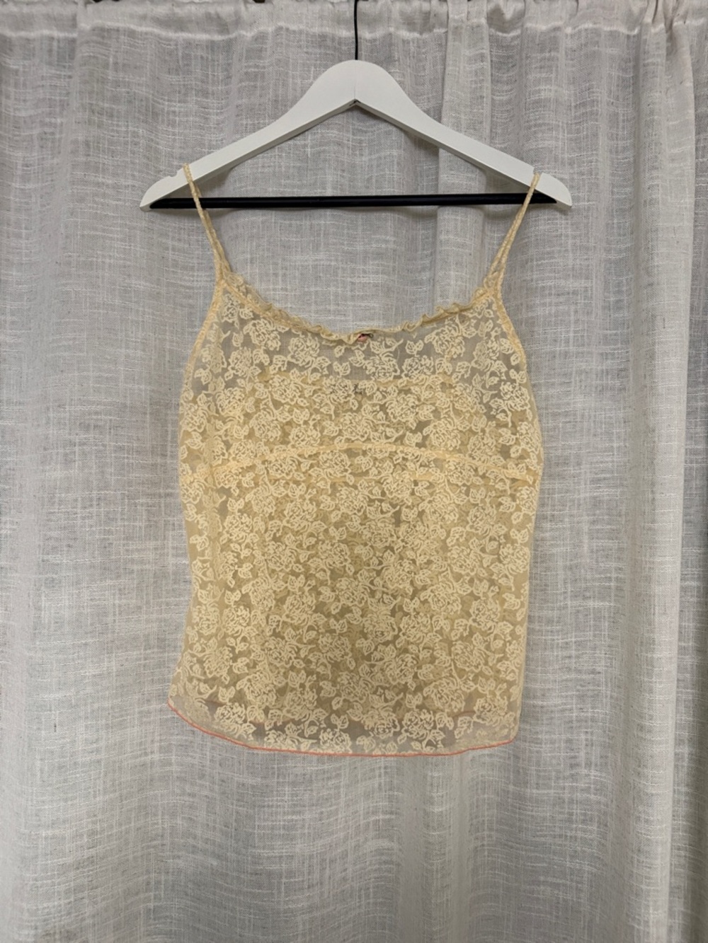 Free People Lace Floral Sheer Camisole in Cream